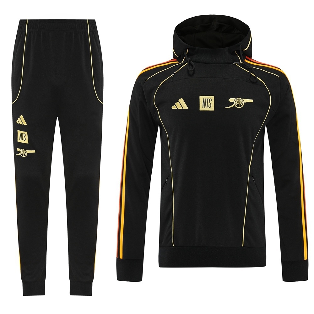 25/26 Arsenal Black Full Zipper Jacket + Long Pants