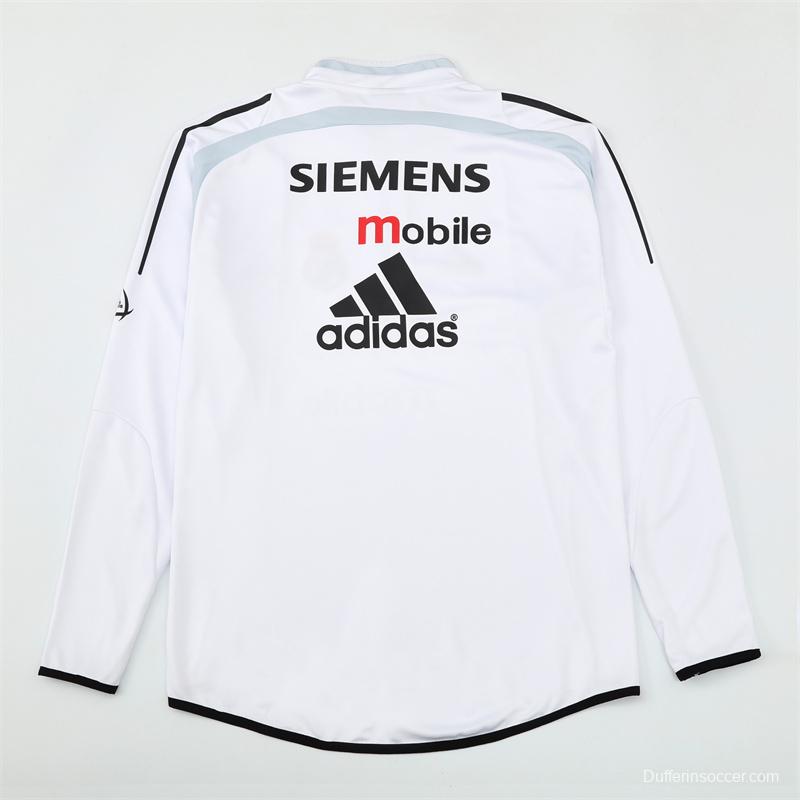 Retro 04/05 Real Madrid White Half Zipper Jacket