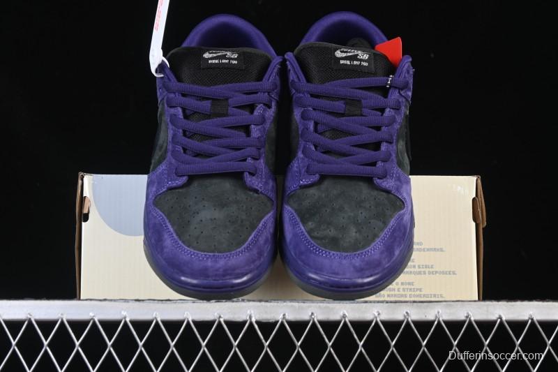 Nike Supreme Dunk SB Dunk Low Casual Skate Shoes Grey Purple - HQ8487-500