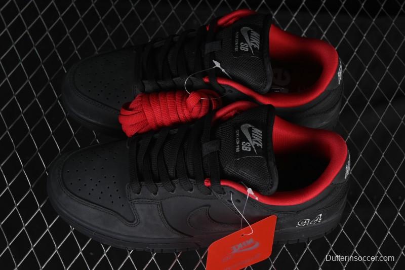 Nike Supreme x Nike SB Dunk Low Ocean Fog Limited Edition Black Warrior Low Top Casual Skate Shoes - HQ8487-001