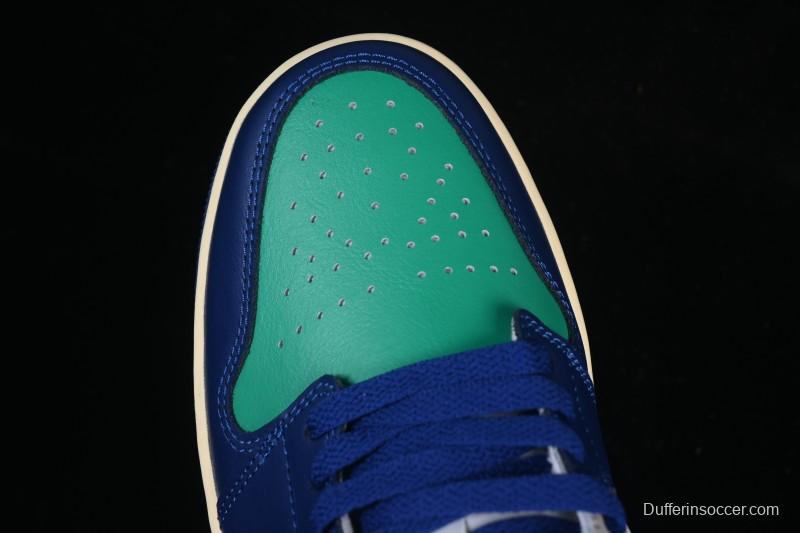 Nike Air Jordan 1 Low AJ1 Blue Green Colorway Low-Top Casual Skate Shoes - 553558-147