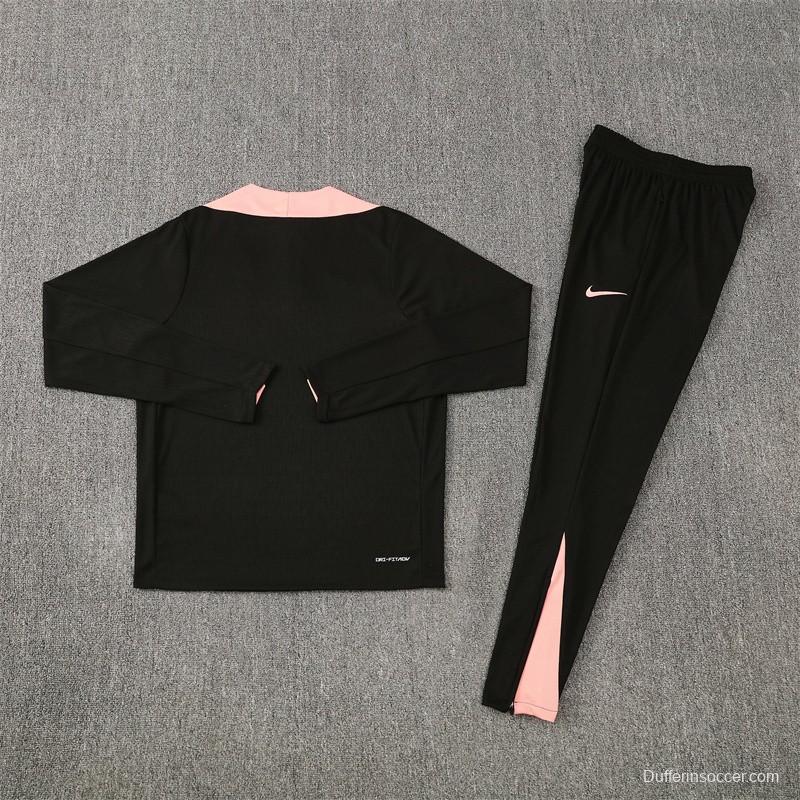 Player Version 25/26 France Black Half Zipper Jacket+Long Pants