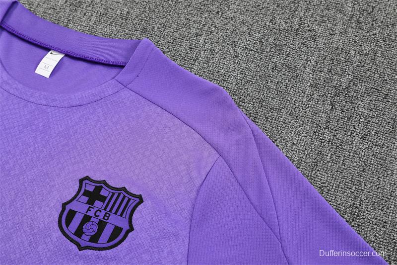 25/26 Barcelona Purple Joint Edition with XS Short Sleeve+Soccer Shorts