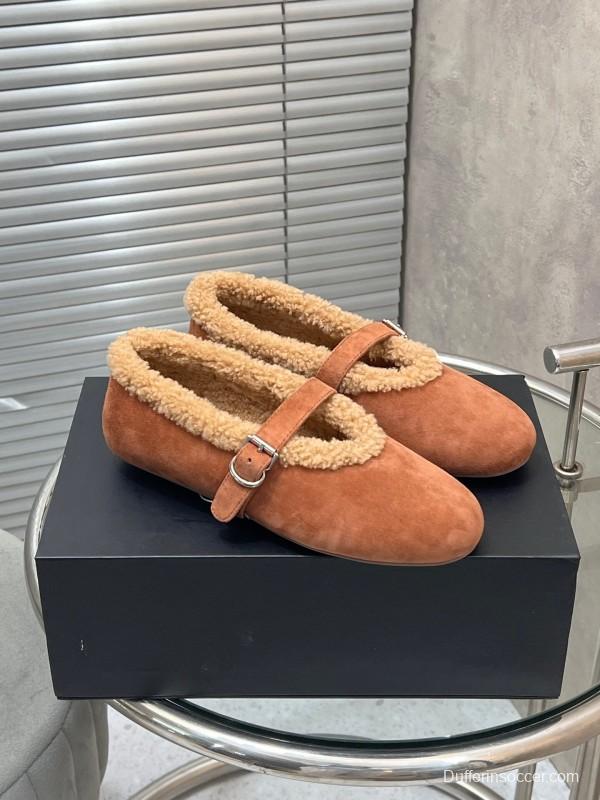 Alaia Fall/Winter 2025 Wool Mary Jane Ballet Flats - KFY00310