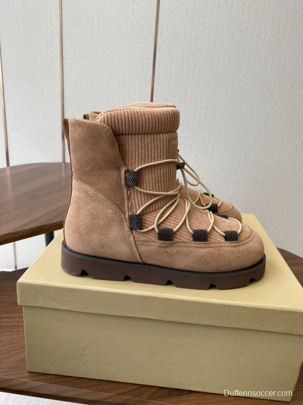 Brunello Cucinelli Open Walk Ankle Boot Winter Snow Boots - AS00410