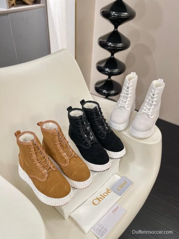 Chloe 2025 SS New Snow Boots with Imported Suede and Genuine Wool - LY00350