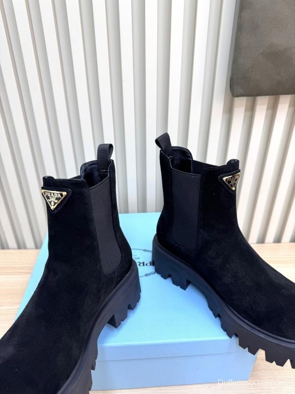 Prada 2025 SS Platform Ankle Boots - LY0340