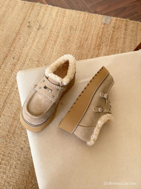 SugarSu Retro Platform Snow Boots Chunky Sole Casual Shoes - KFY00270