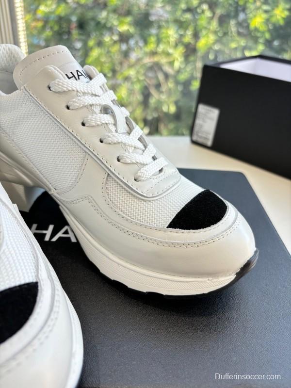 Chanel 2025 SS New Arrival High-Heel Two-Tone Casual Sneakers - KFY00320