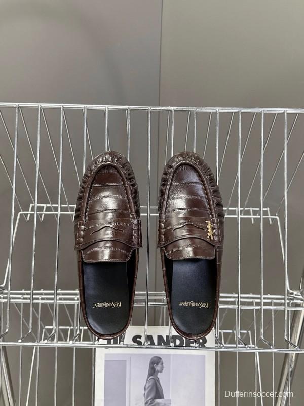 Saint Laurent 2025 SS Classic Loafer Mule Flats - KFY00320