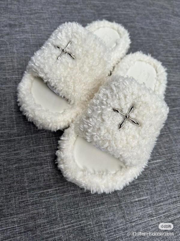 Adidas 2025 SS SMFK Fur Slippers Latest Popular Cross Pattern - KFY00230
