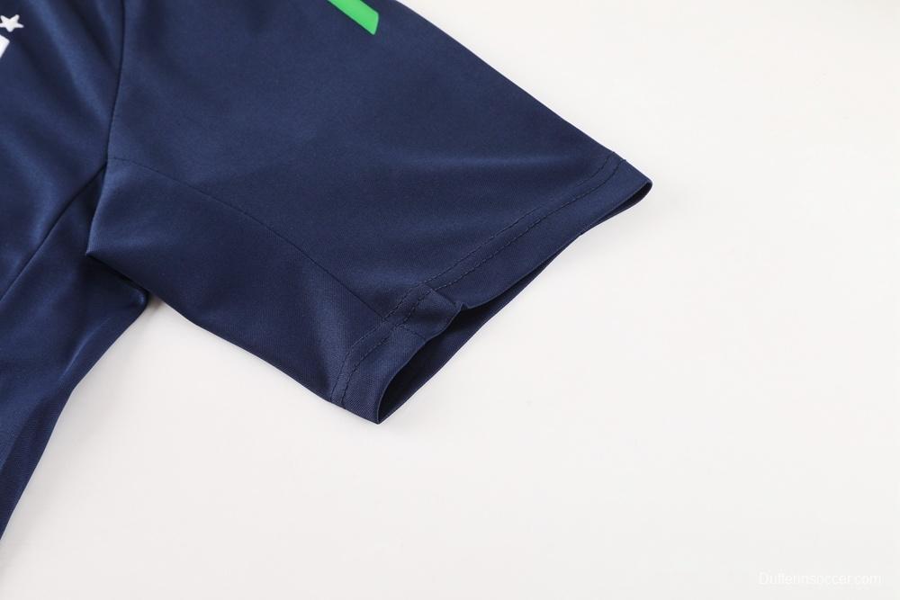 2025 Italy Royal Blue Short Sleeve+Soccer Shorts