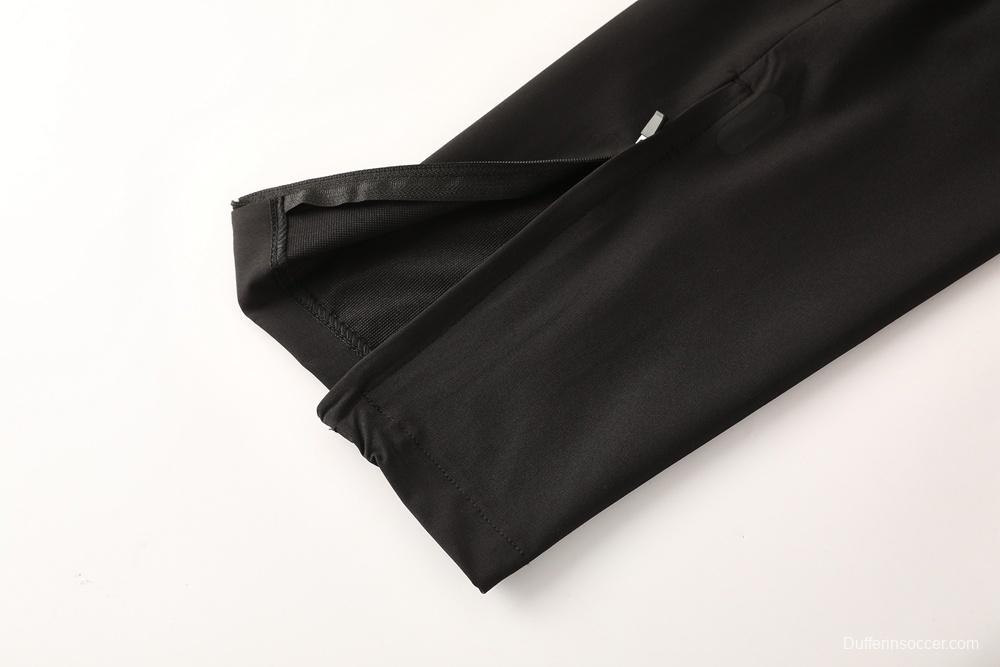 2025 Adidas Black Half Zipper Jacket+Long Pants S-2XL