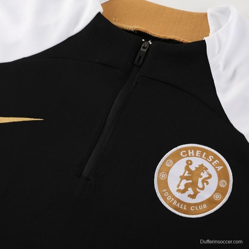 25/26 Chelsea Black Half Zipper Jacket+Long Pants