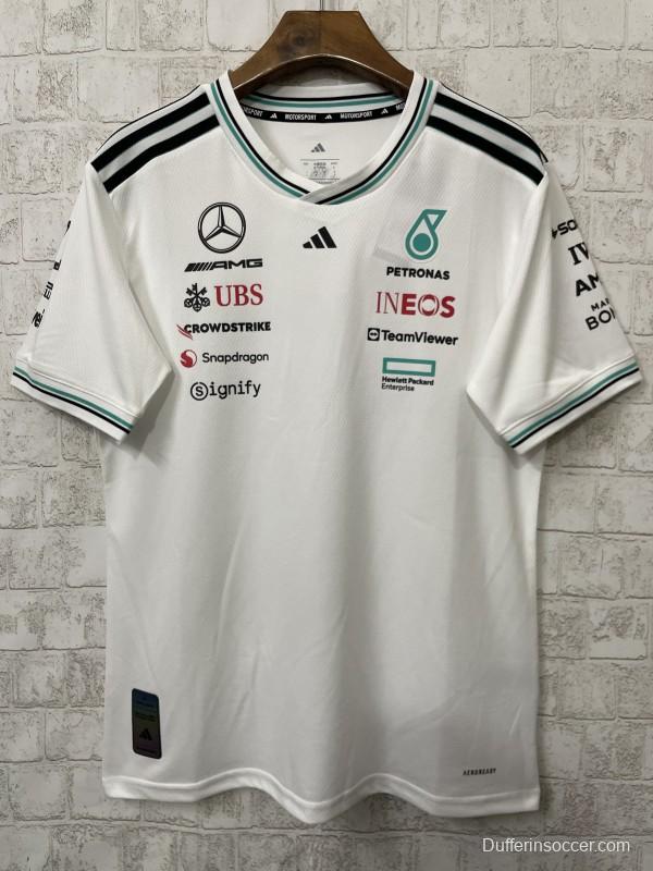 2026 F1 Mercedes-AMG Petronas F1 Team White with Teal and Black Trim Jersey