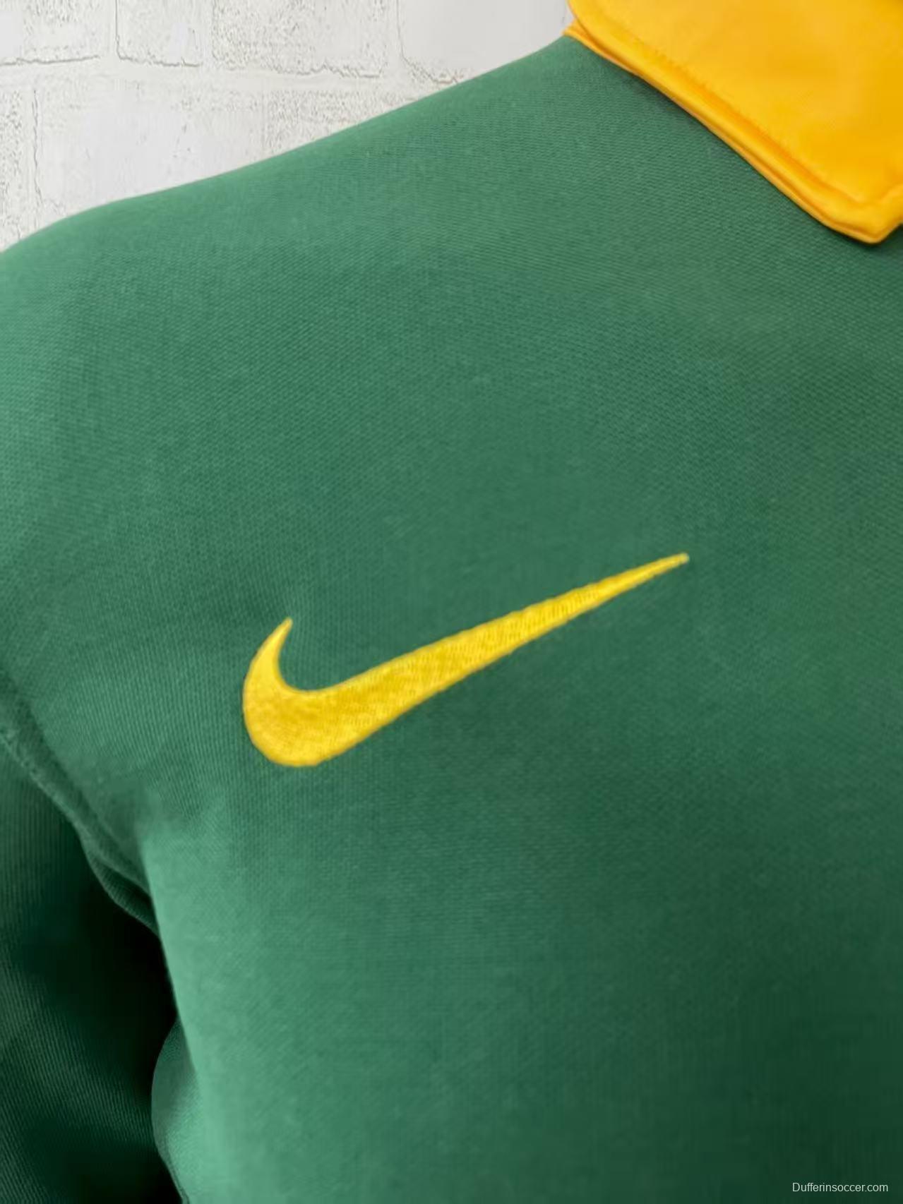 2026 South Africa Green Long Sleeve Polo Rugby Jersey