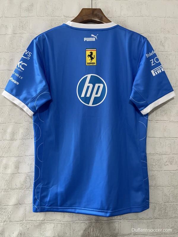 25/26 F1 Ferrari Racing Blue with Multi-Sponsor Design Jersey