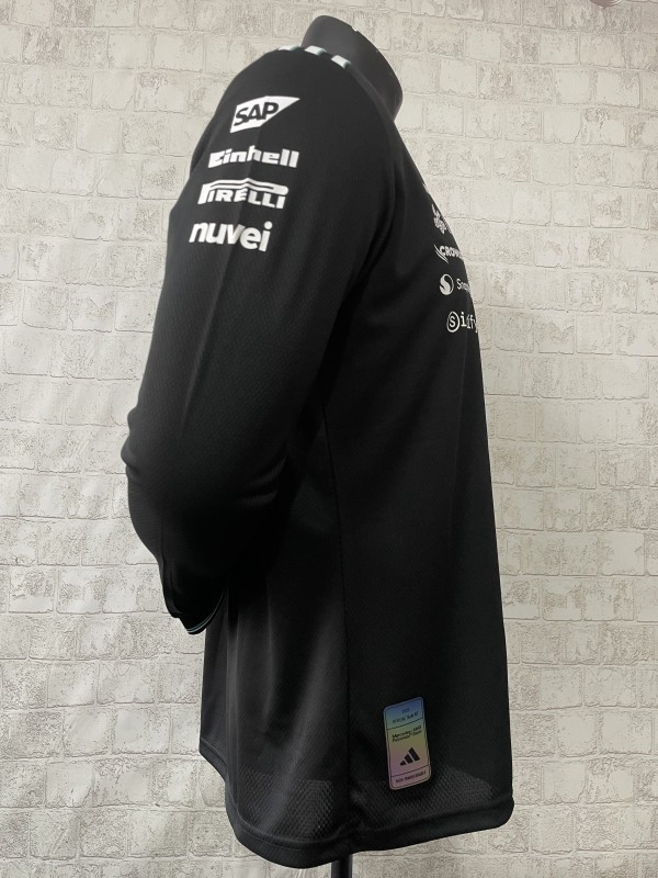 2026 F1 Mercedes-AMG Petronas F1 Team Black with Teal Trim Long Sleeve Shirt