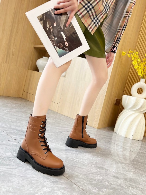 CELINE Triomphe Ankle Boots with 5cm Heel - L Y00340