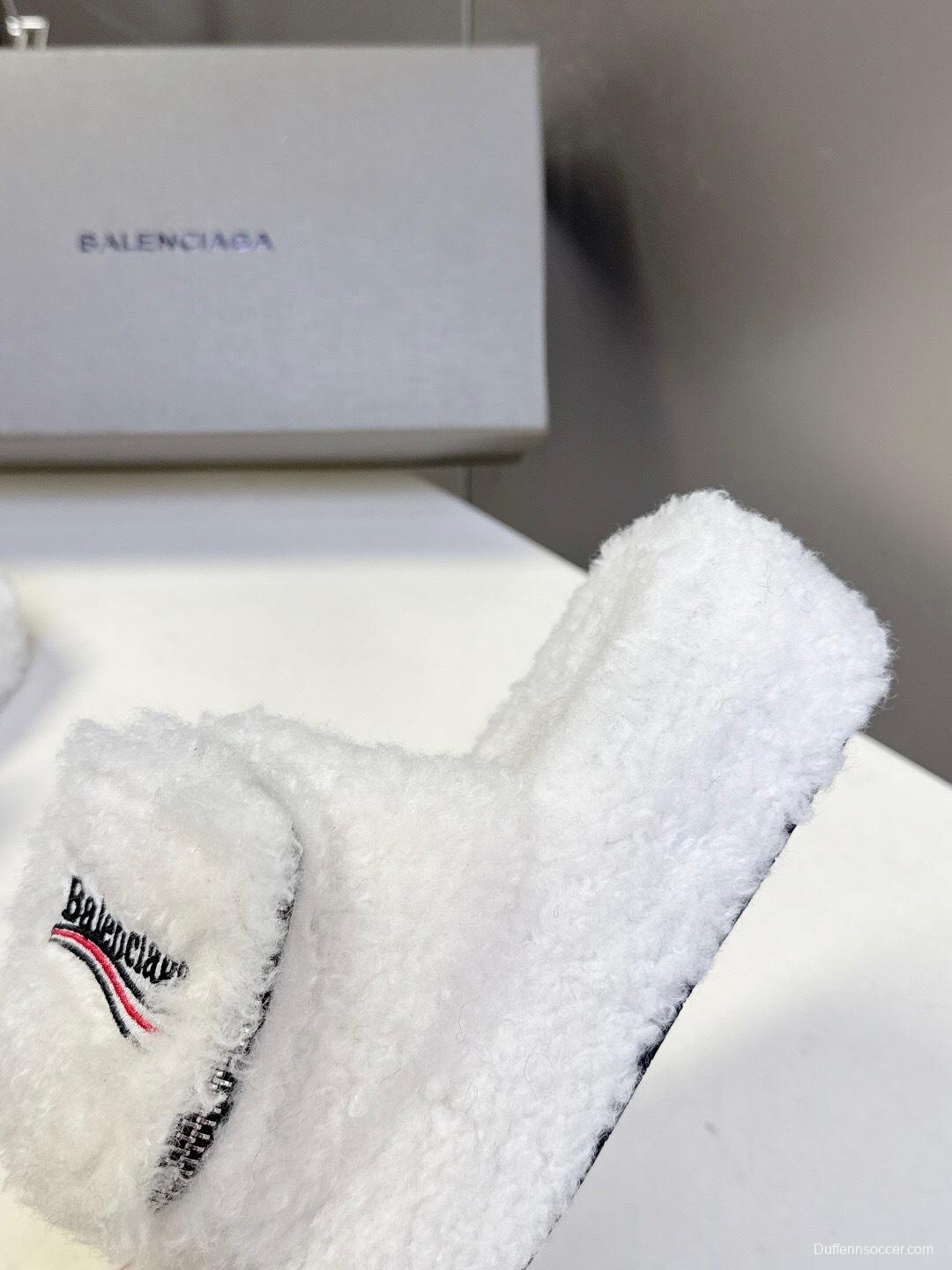 Balenciaga 2025 SS Couple Edition Coca-Cola Fur Slides - KFY00230