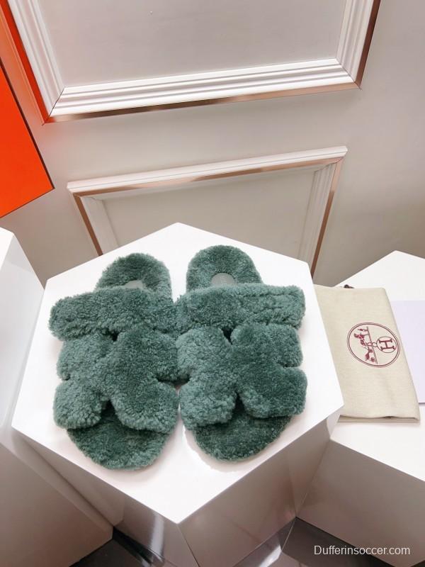 H Love Second Uncle Shoe Fur Slippers - LY00270