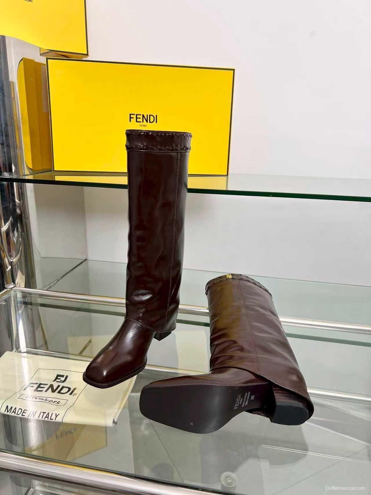 Fendi 2025 SS Wide Leg Boots with Block Heel - LY00510