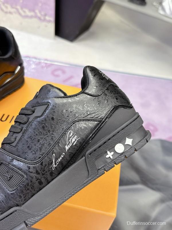 Louis Vuitton LV Trainer Maxi Sneakers Head Calfskin Ostrich Pattern Series - AS00400