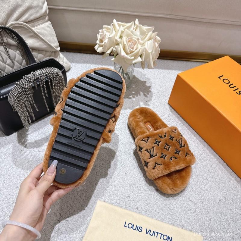 Lv 2025/ss Wool Slippers Comfortable Lazy Home Shoes - LY00240