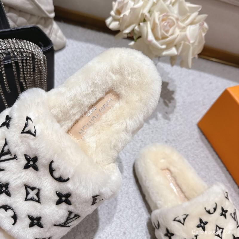 Lv 2025/ss Wool Lazy Slippers - LY00240
