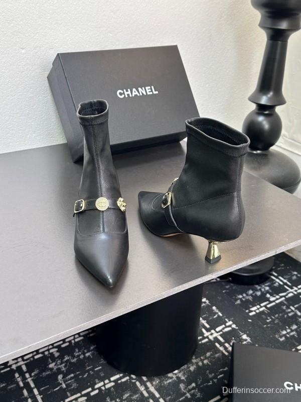 Chanel 2025/SS 24B Autumn Winter New High Heel Bow Sock Boots - LY00380
