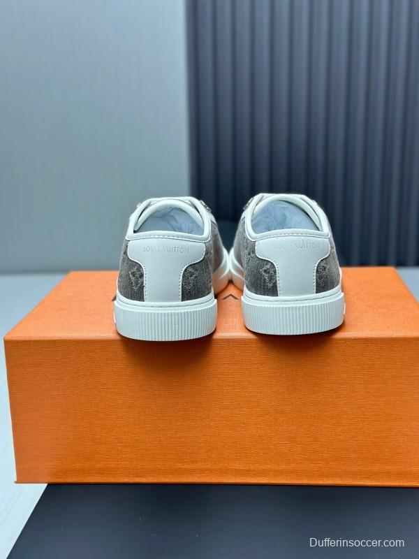 Louis Vuitton Time Out Series Monogram Animal Print Casual White Sneakers - Time Out