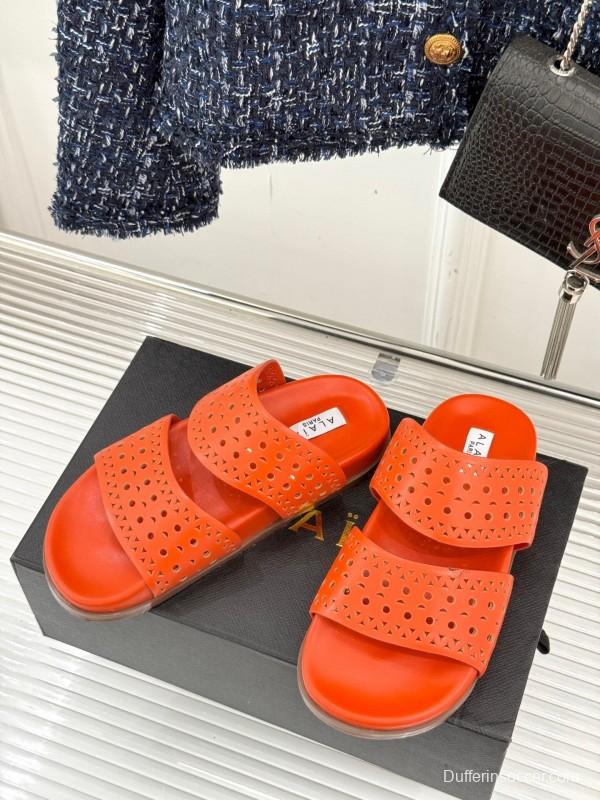 Alaia Spring Summer 2025 Laser-Cut Openwork Casual Sandals - KFY00260