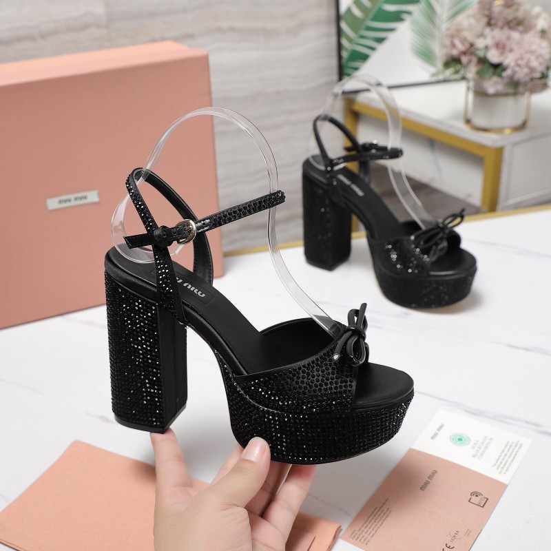 MIUMIU Bling Crystal Sandals with Swarovski Elements - KFY00340
