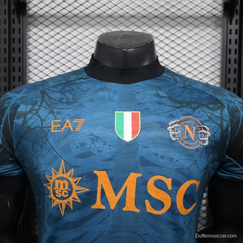 Player Version 25/26 Napoli Halloween Blue Jersey-Glow In Dark