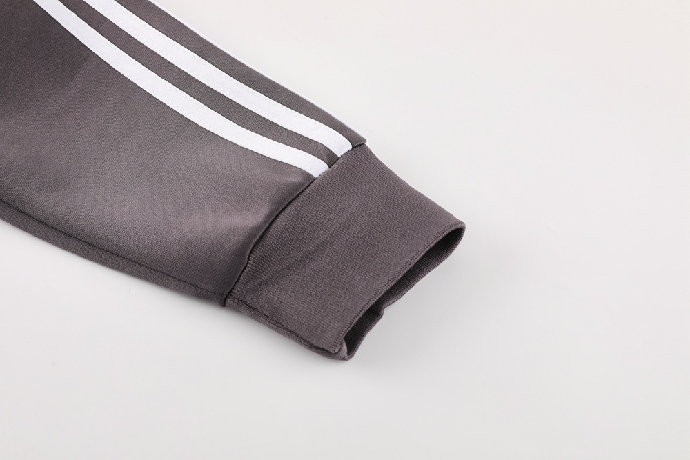 25/26 Real Madrid Light Grey Full Zipper Jacket+Long Pants