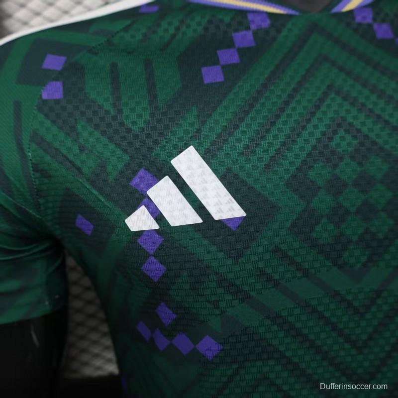 Player Version 2026 Saudi Arabia Home Green with Geometric Diamond Pattern Jersey