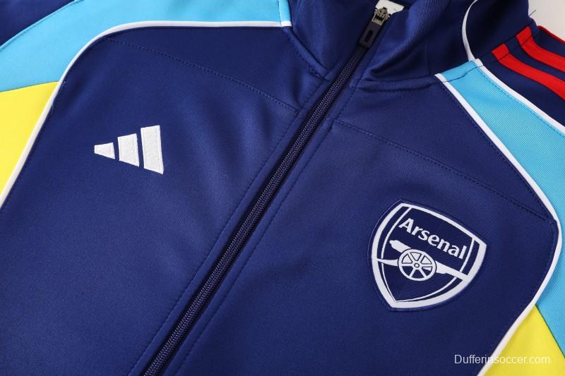 25/26 Arsenal FC Royal Blue Full zipper Jacket Tracksuit+ long pants