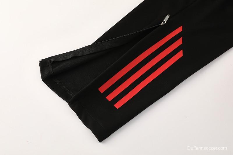 25/26  Adidas Red/White Full zipper Jacket Tracksuit+ long pants