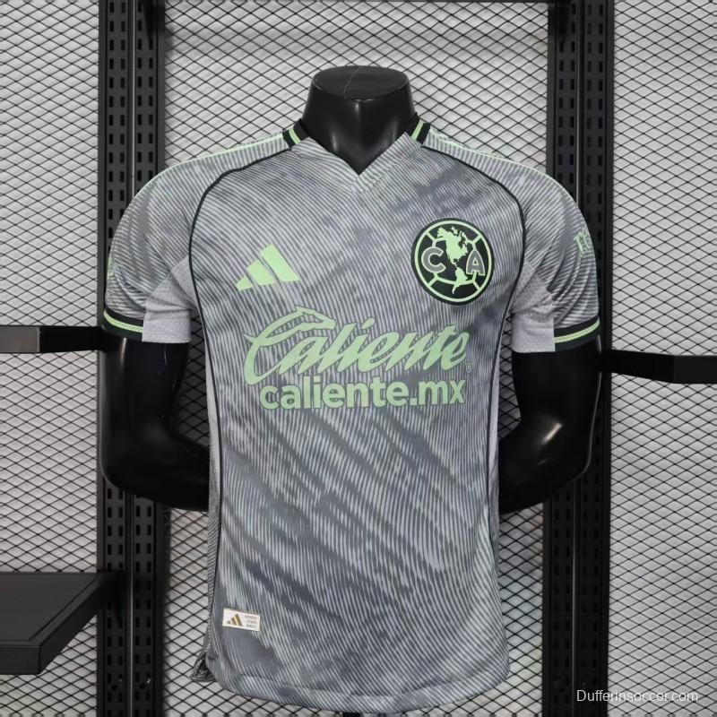25/26 Player Version  Club América Third Gray Neon Green Jersey