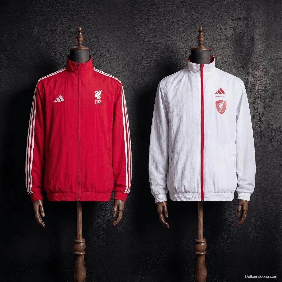 2026 Liverpool Red And White Reversible Full Zipper Jacket