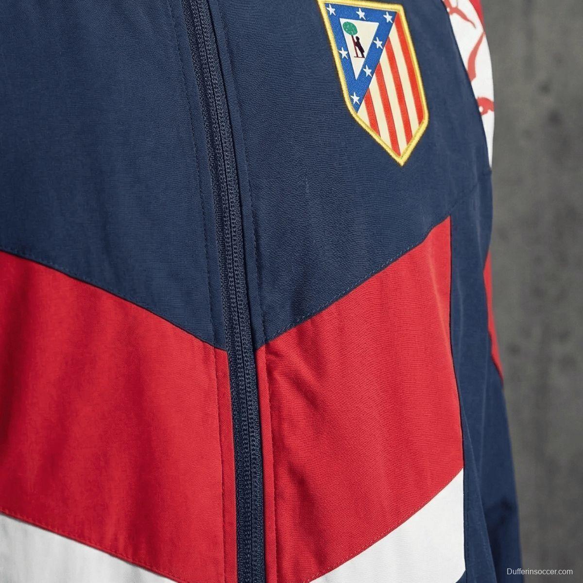 1996/97 Vintage Style Atletico Madrid Black Jacket Windbreaker