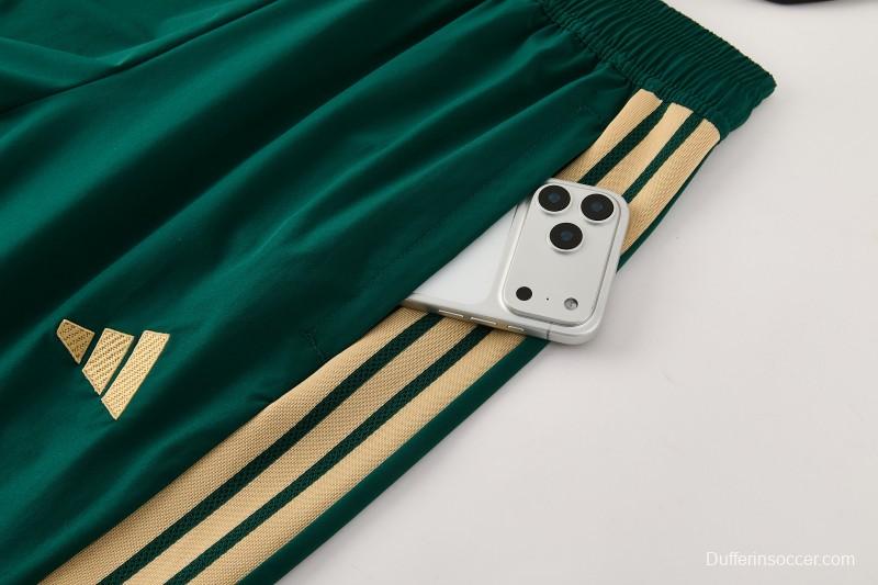 2026 Italy Green Hoodie Full Zipper Windbreaker + Long Pants