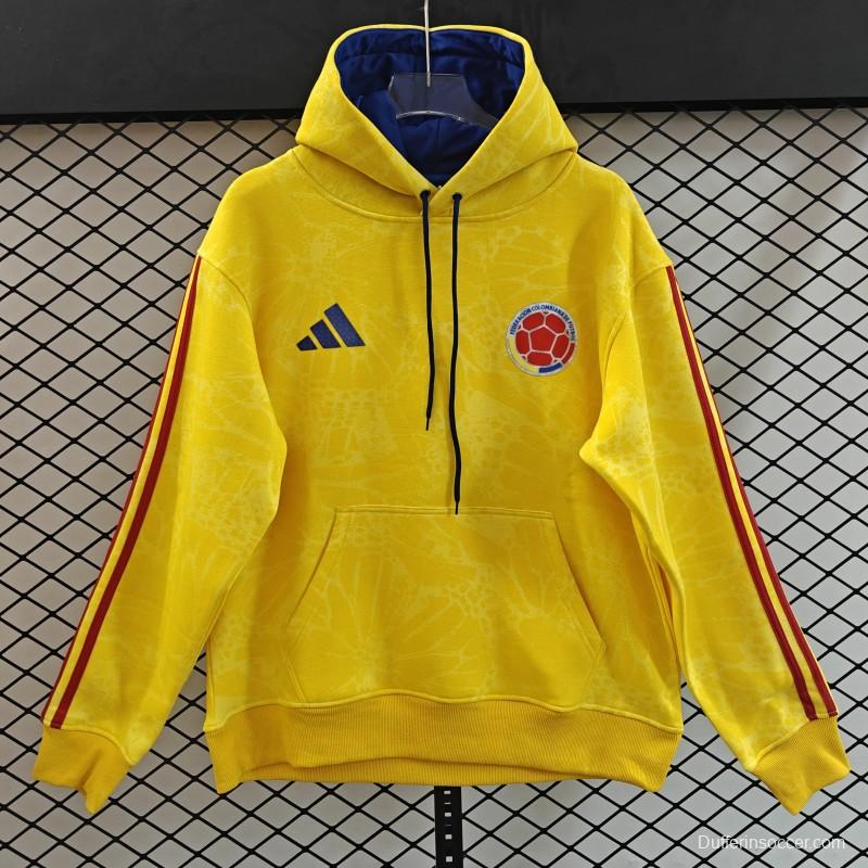 25/26 Colombia Yellow Embroidered Logo Hoodie