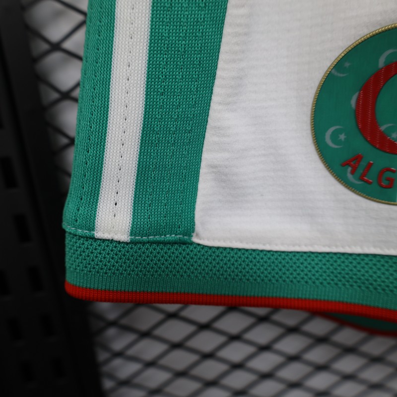 2026 Player Version Algeria White with Green Stripes Shorts