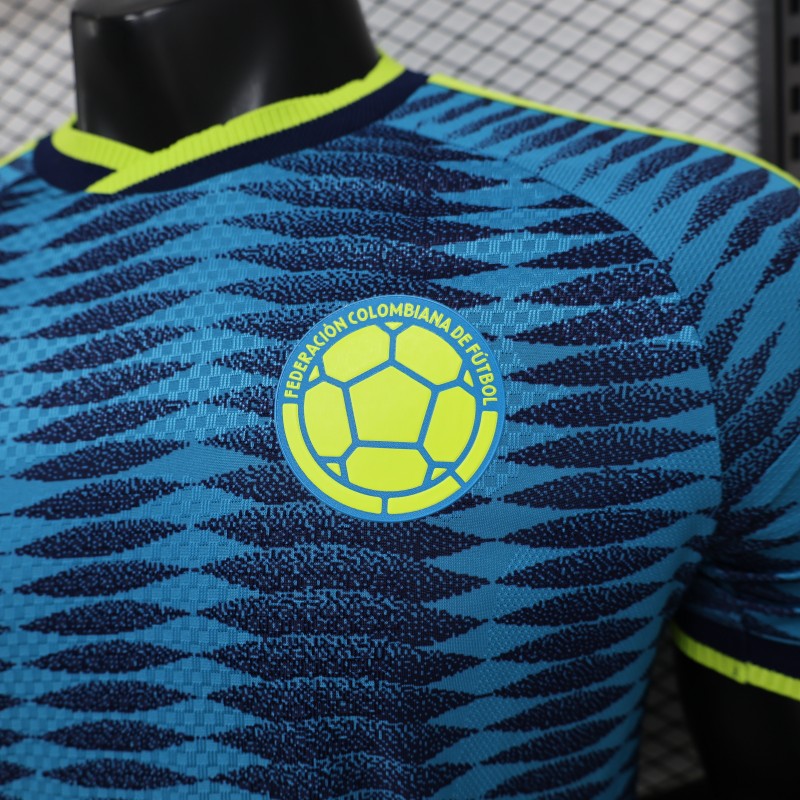 2026 Player Version Colombia Blue with Wavy Zigzag Pattern Jersey