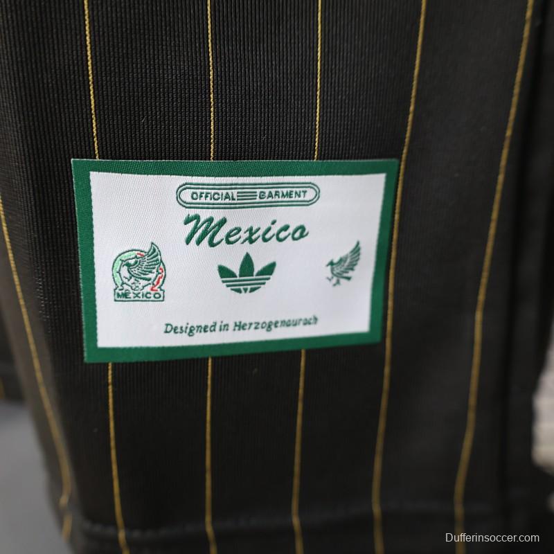 2026 Player Version Mexico Black with Gold Pinstripes Jersey