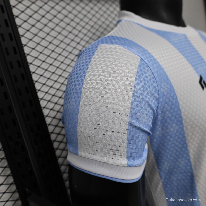 Player Version 2027 Argentina Home White & Light Blue Stripe Maradona Tribute Jersey