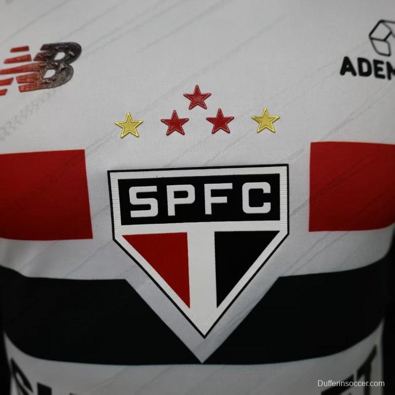 Player Version 26/27  São Paulo FC White with Red and Black Horizontal Stripes Jersey