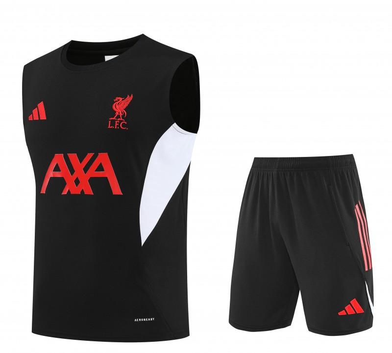 26/27 Liverpool Black Sleeveless Training Vest +Shorts Set