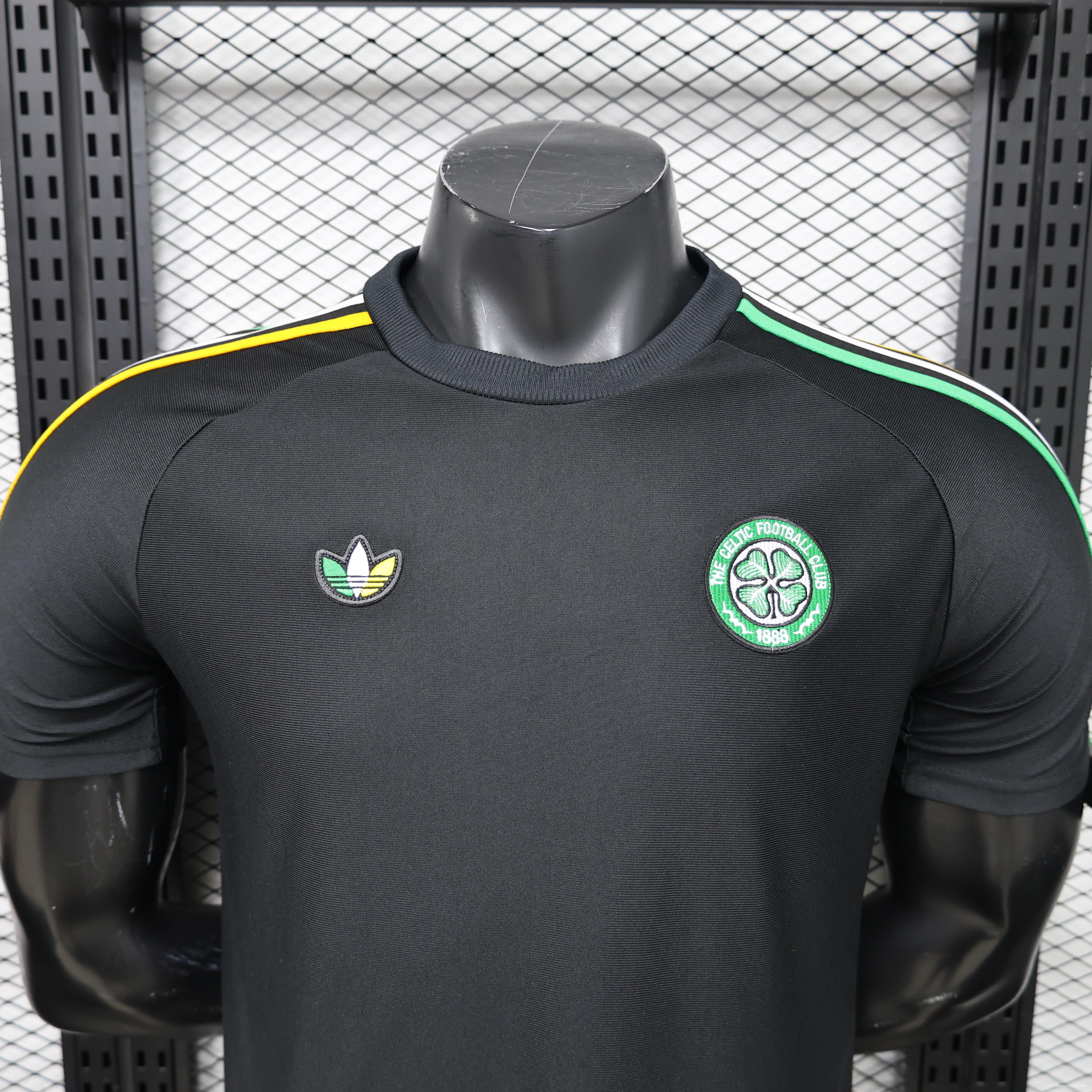 Player Version 26/27 Celtic Black with Asymmetric Yellow & Green Stripe Jersey